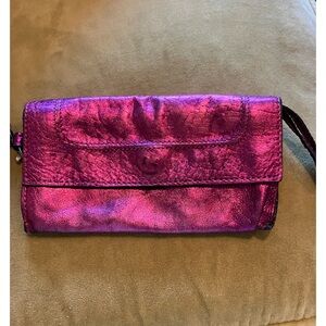 Latico Metallic Fuchsia Wristlet/Wallet